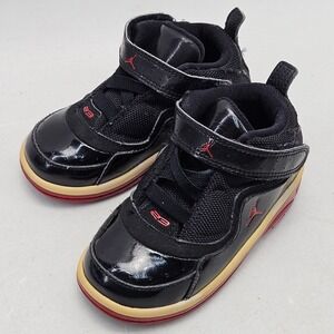 Jordan Team Reign Black Red Patent Leather Toddler Sneakers 8C 364696-061